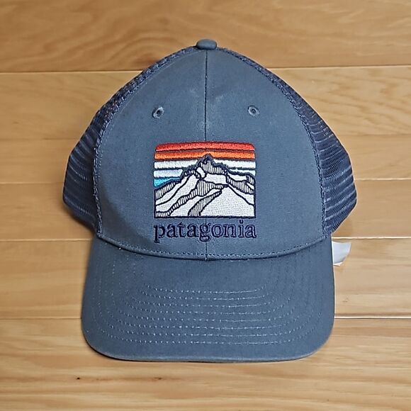 Patagonia Line Logo Ridge LOPRO Trucker Hat Plume Grey Low Crown Snapback - Picture 1 of 6